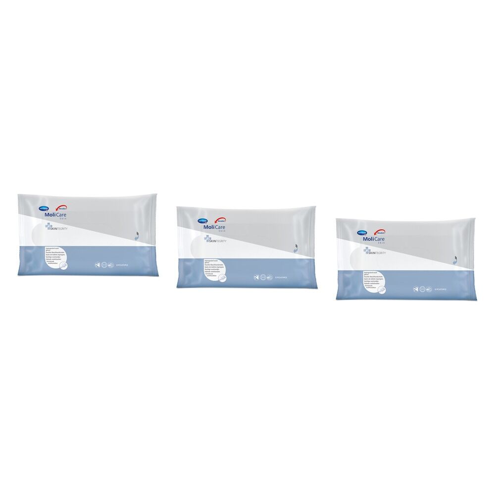 MoliCare Skin Wash Gloves 8 Pack Bundle of 3