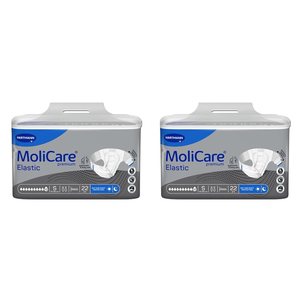 MoliCare Premium Elastic 10 Drops Small 22 Pack x 3 Bundle of 2