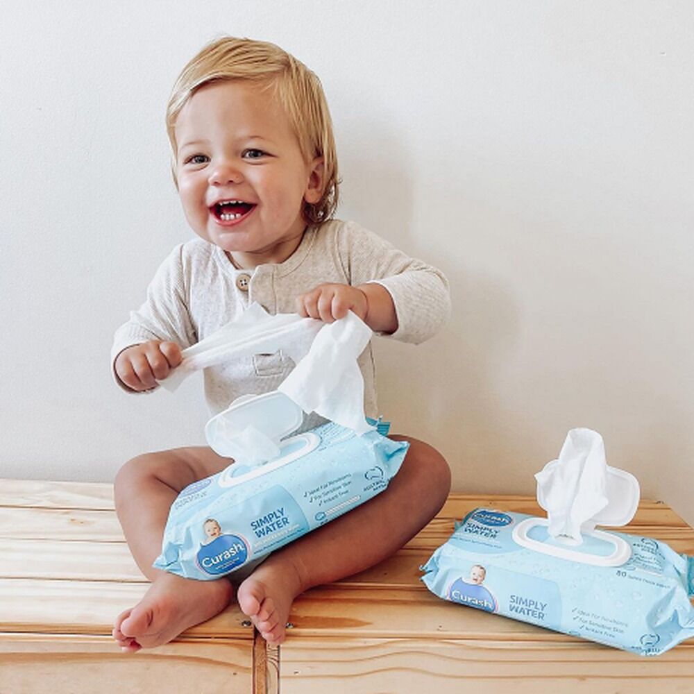 Curash Simply Water Baby Wipes 6 x 80 Pack