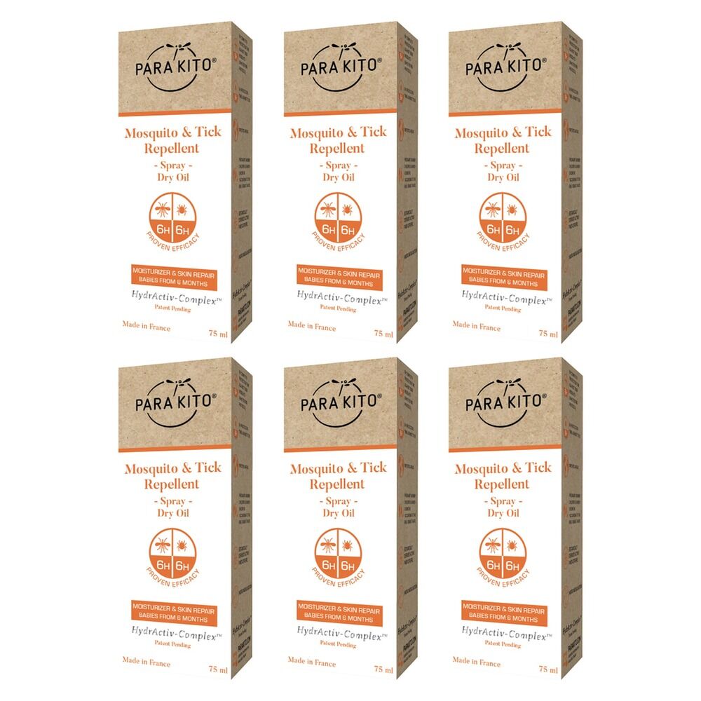 Para'Kito Family Mosquito Repellent Spray 75mL Pack of 6