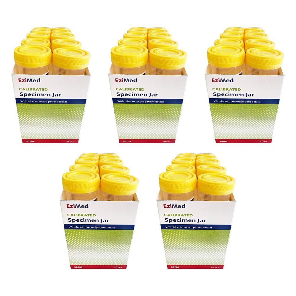 EziMed Specimen Jar Box of 20 Bundle of 5