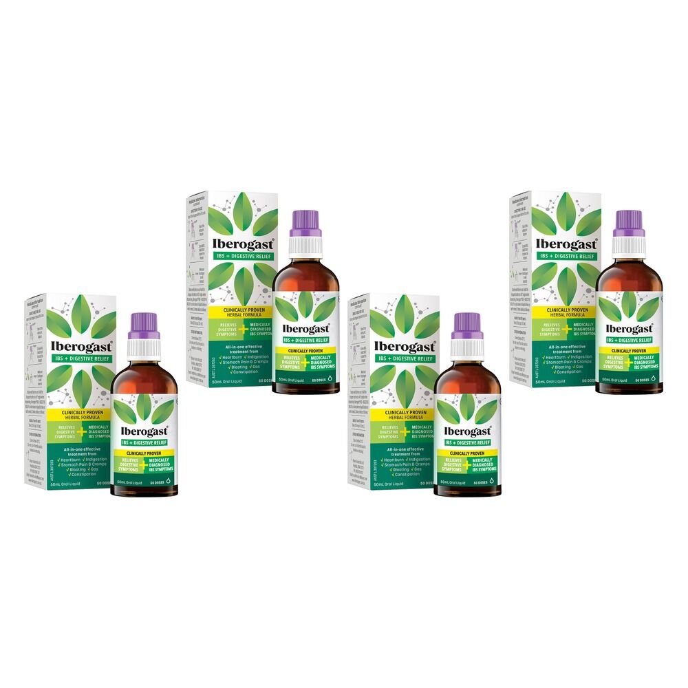 Iberogast IBS + Digestive Relief Oral Liquid 50mL Pack of 4