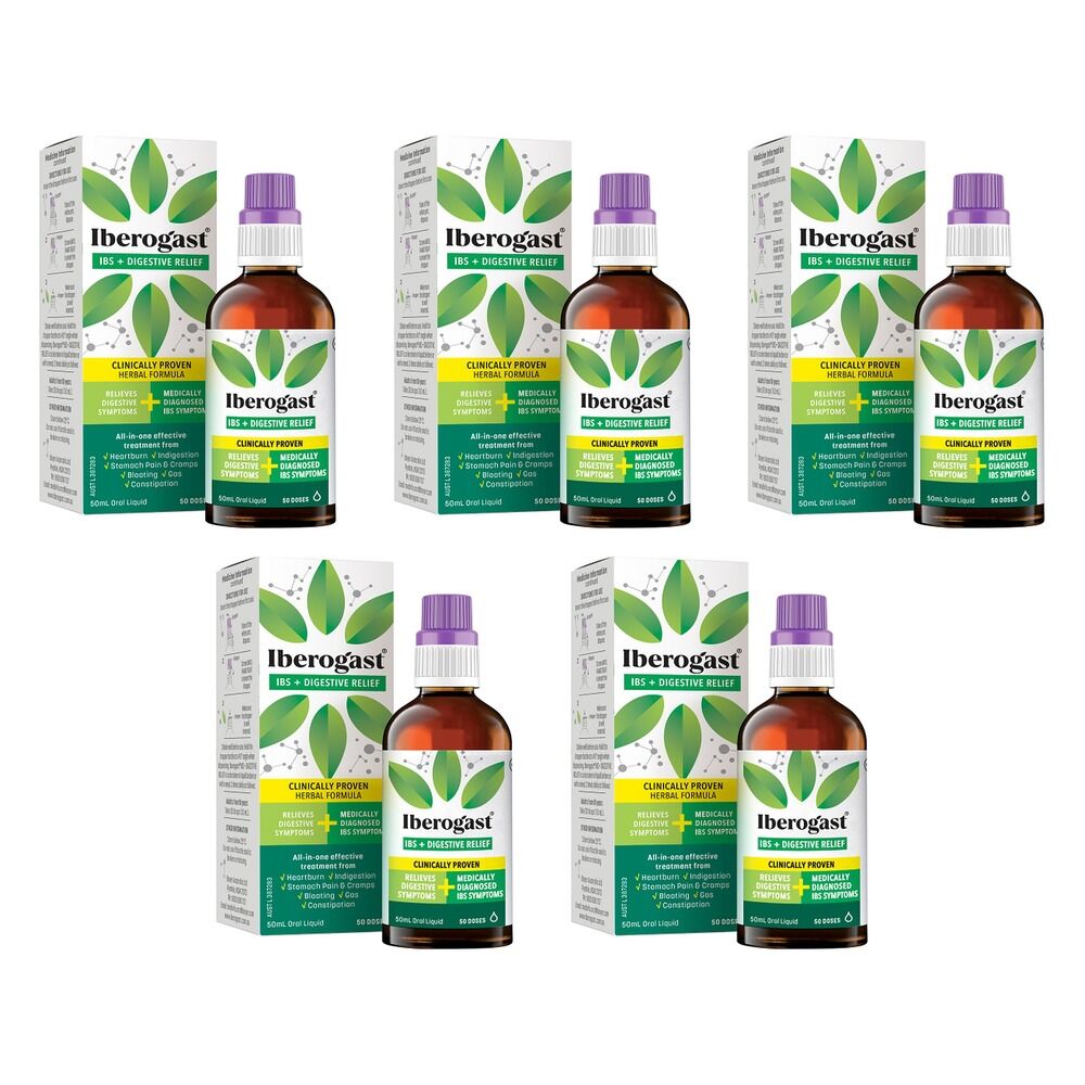Iberogast IBS + Digestive Relief Oral Liquid 50mL Pack of 5