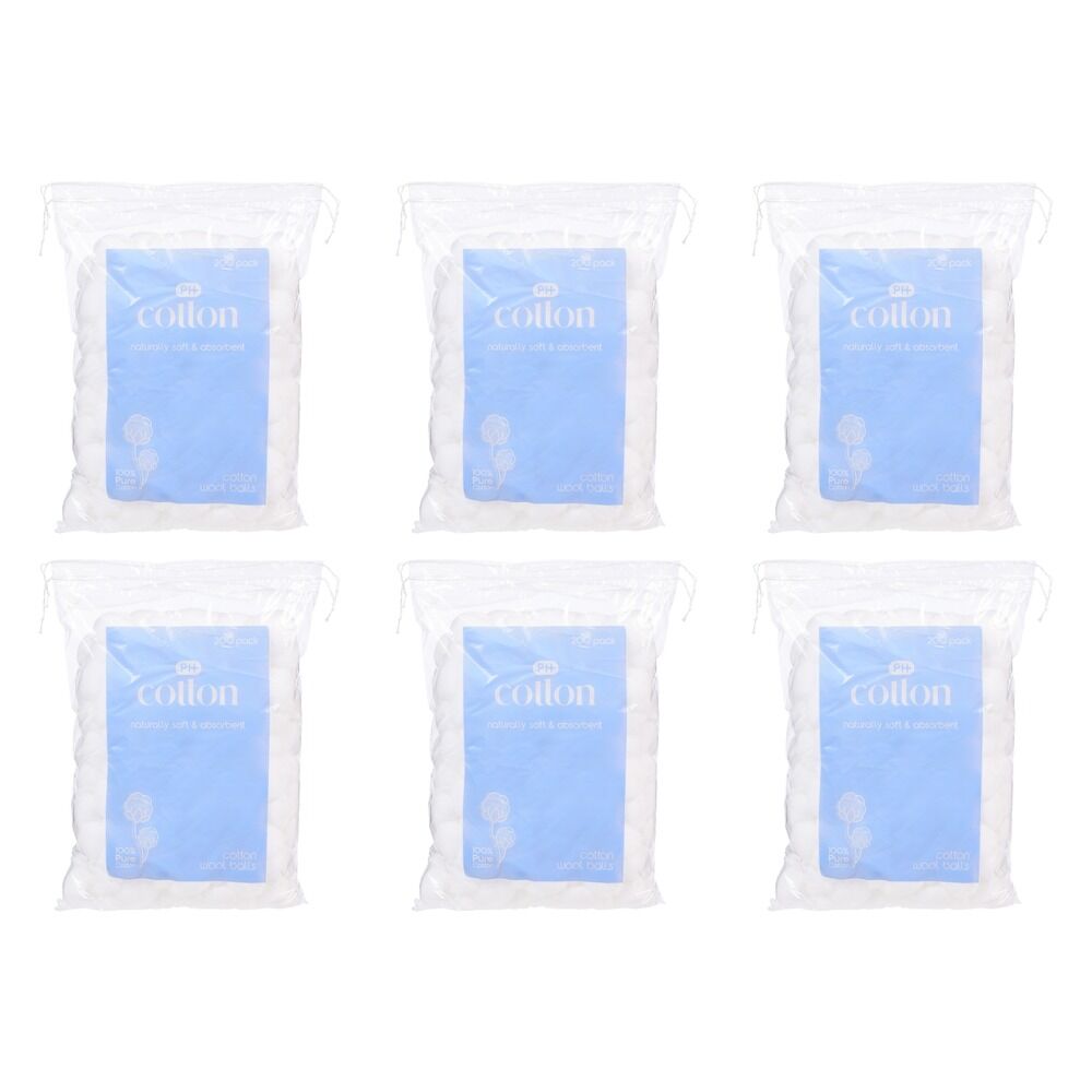 Pharmacy Health Cotton Balls 200 Pack x 6 Bundle of 6
