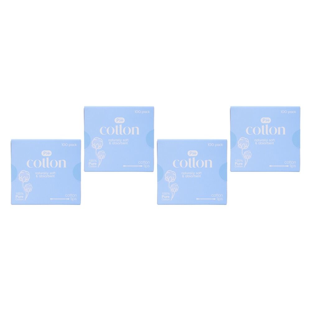 Pharmacy Health Cotton Tips 100 Pack x 6 Bundle of 4