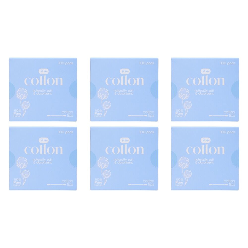Pharmacy Health Cotton Tips 100 Pack x 6 Bundle of 6