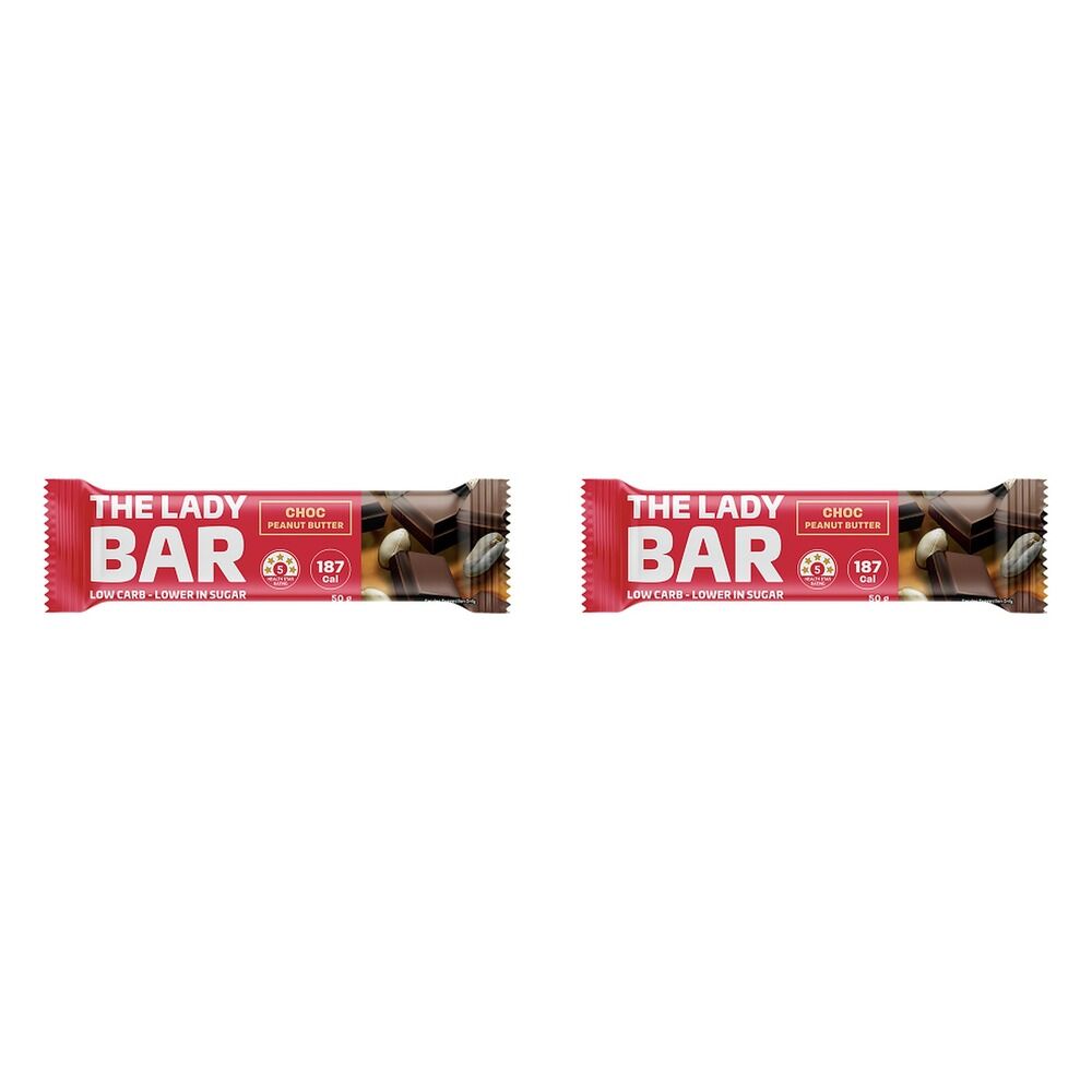 The Man Shake Lady Bar High Protein Choc Peanut Butter 50g x 10 Bundle of 2