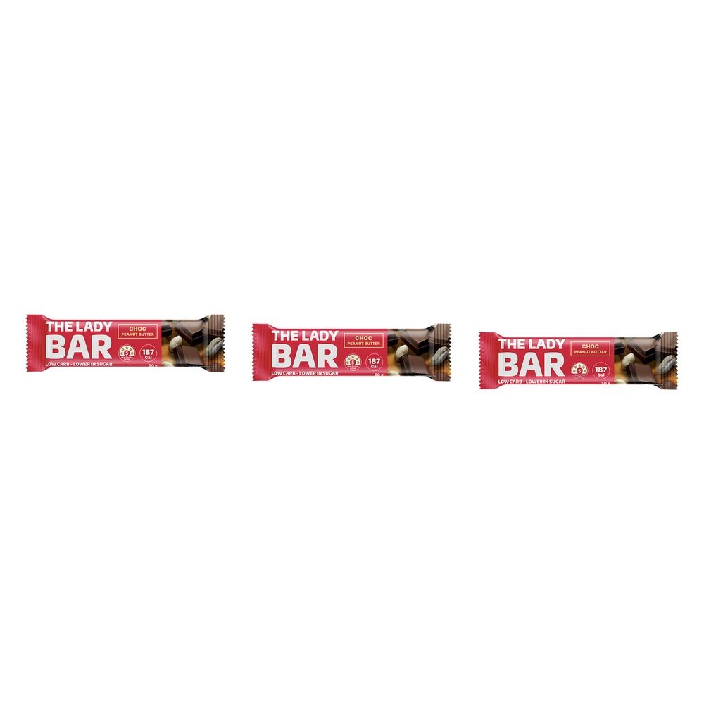 The Man Shake Lady Bar High Protein Choc Peanut Butter 50g x 10 Bundle of 3