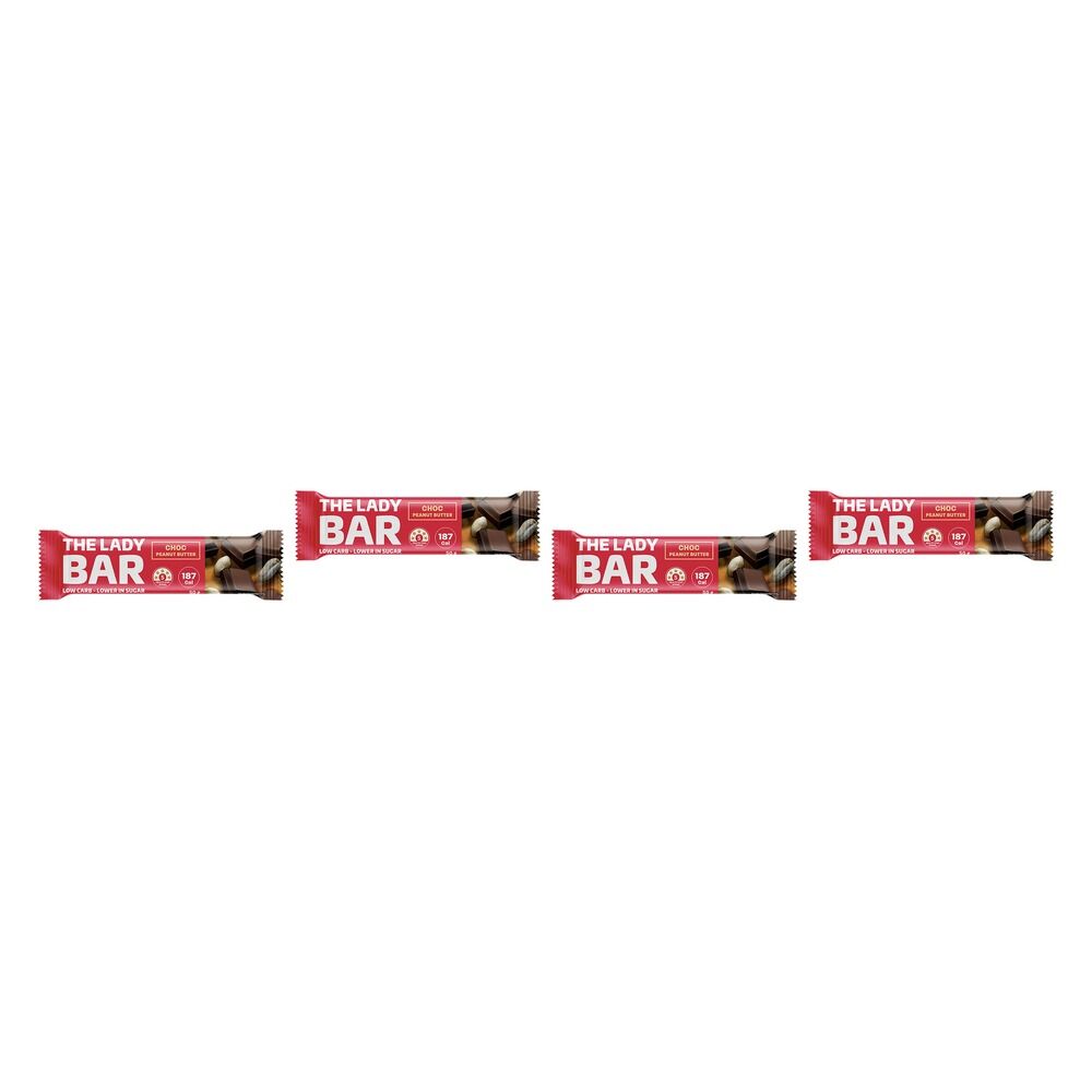 The Man Shake Lady Bar High Protein Choc Peanut Butter 50g x 10 Bundle of 4