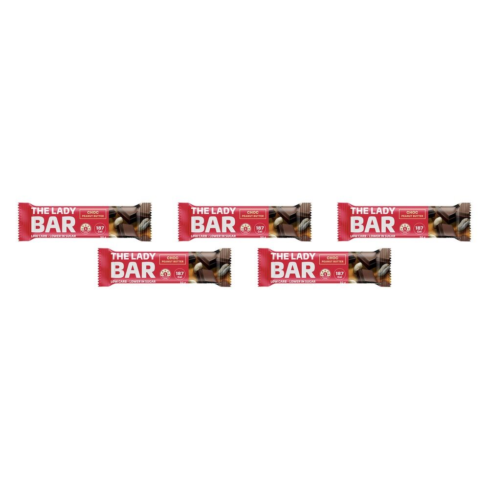 The Man Shake Lady Bar High Protein Choc Peanut Butter 50g x 10 Bundle of 5