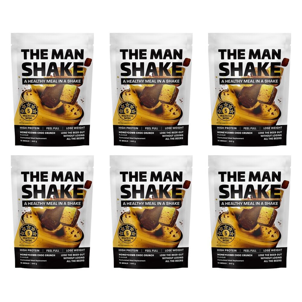 The Man Shake Honeycomb Choc Crunch 840g Pack of 6
