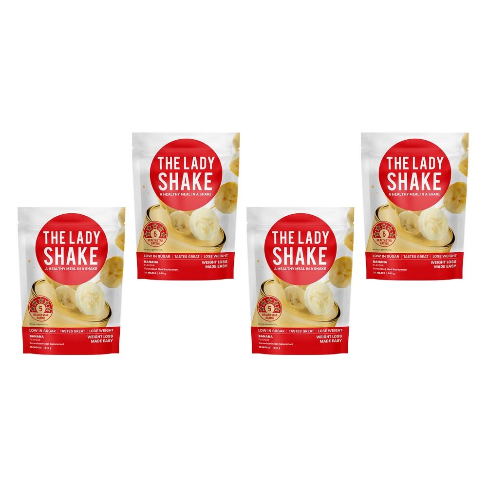 The Lady Shake Meal Replacement Banana 840g Pack of 4