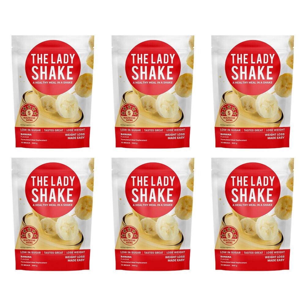 The Lady Shake Meal Replacement Banana 840g Pack of 6