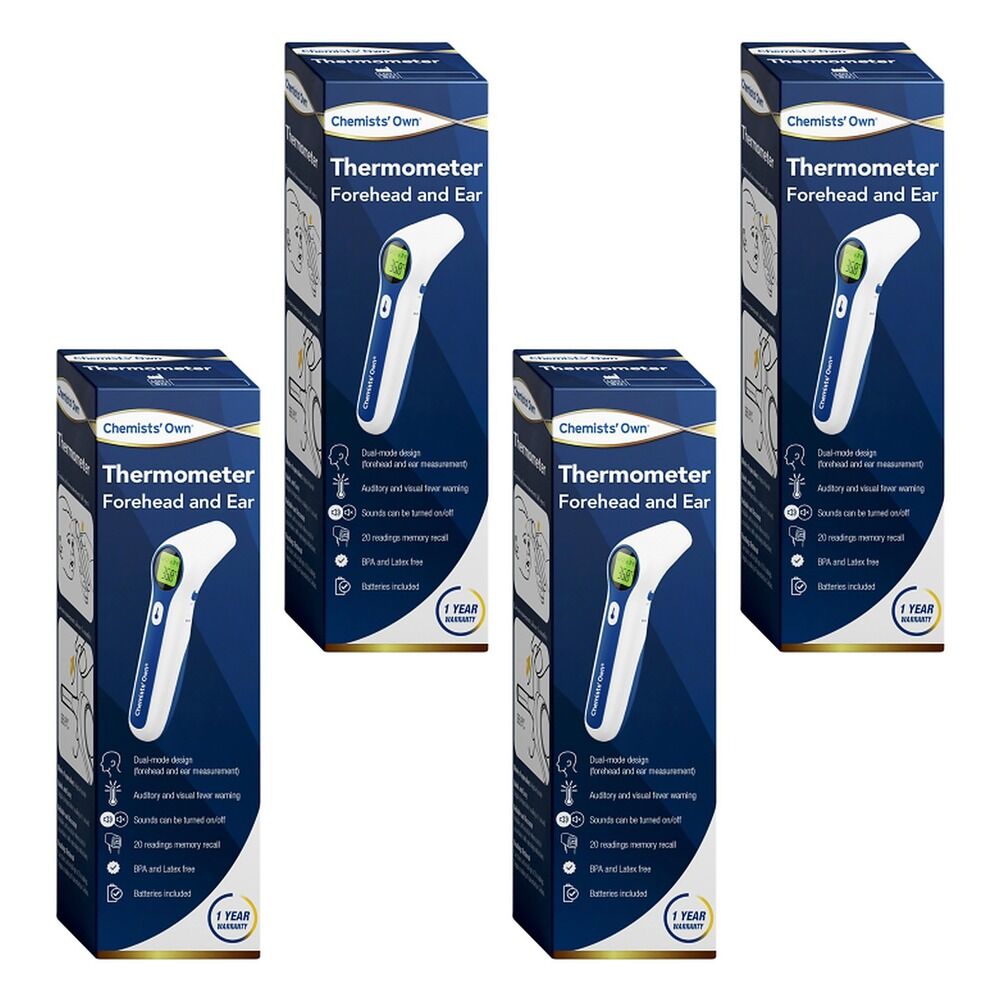 Chemists' Own Digital Infrared Forehead & Ear Thermometer Pack of 4