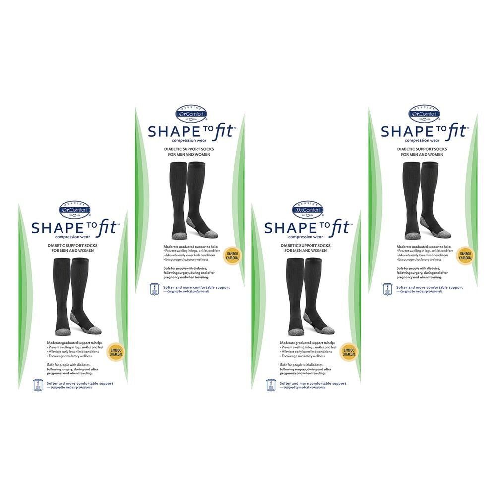 Dr Comfort Diabetic Compression Hosiery 15-20 Large Pack of 4