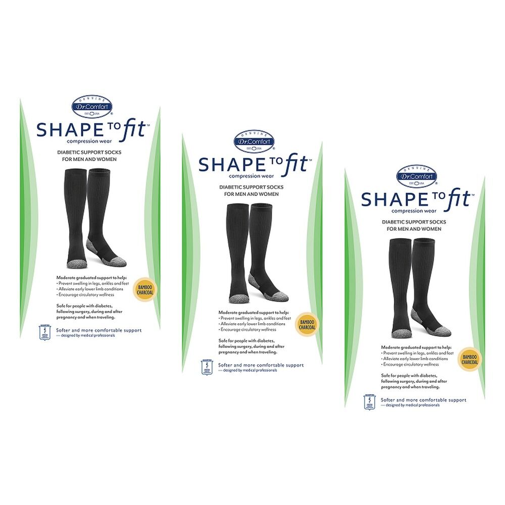 Dr Comfort Diabetic Compression Hosiery 15-20 Extra Large Pack of 3