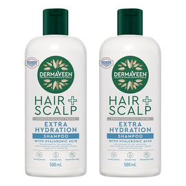 DermaVeen Hair + Scalp Extra Hydration Shampoo 500mL Pack of 2