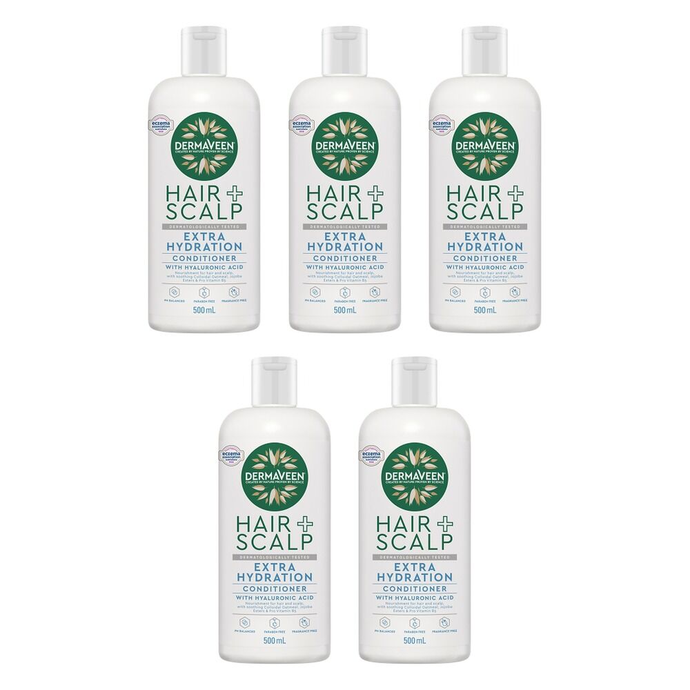 DermaVeen Hair + Scalp Extra Hydration Conditioner 500mL Pack of 5