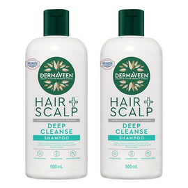 DermaVeen Hair + Scalp Deep Cleanse Shampoo 500mL Pack of 2