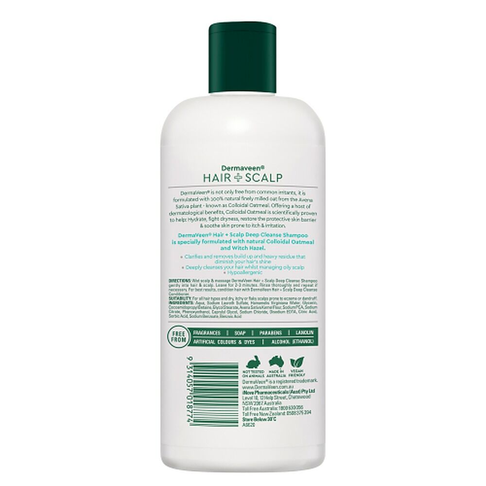DermaVeen Hair + Scalp Deep Cleanse Shampoo 500mL
