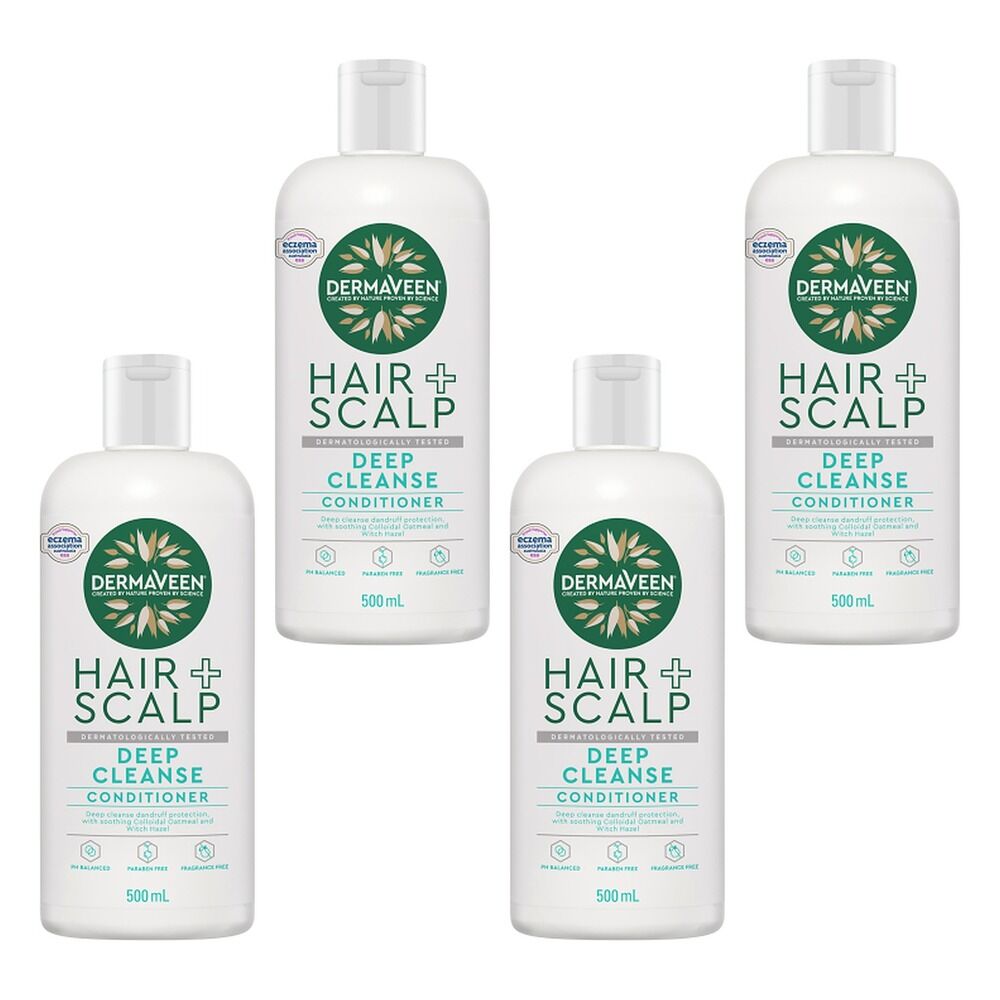 DermaVeen Hair + Scalp Deep Cleanse Conditioner 500mL Pack of 4