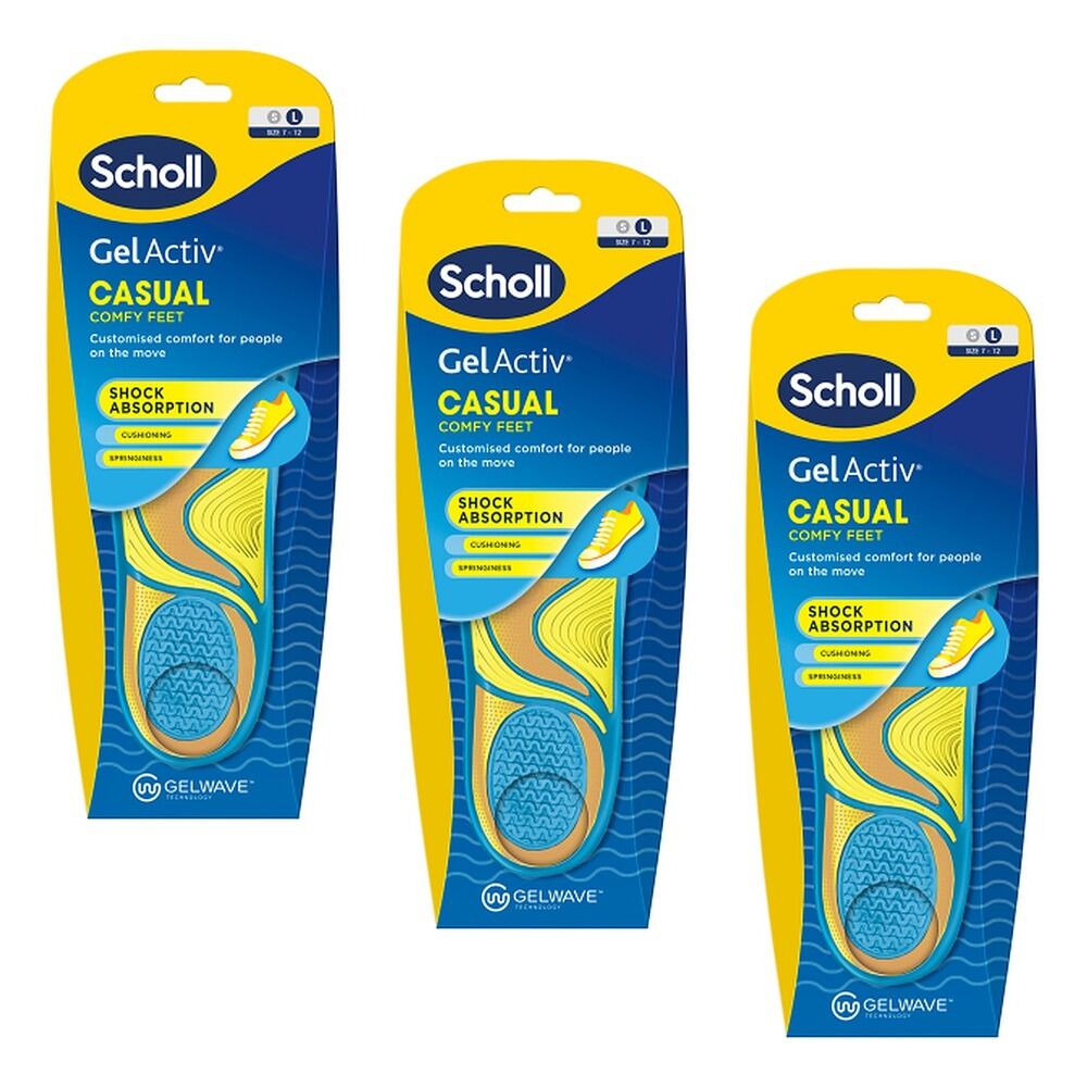 Scholl GelActiv Insole Casual Large Pack of 3