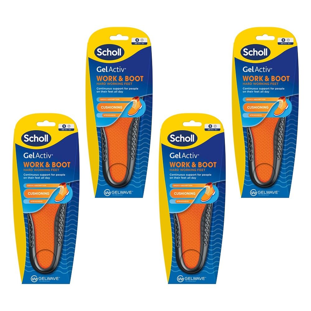 Scholl GelActiv Insole Work & Boot Small Pack of 4