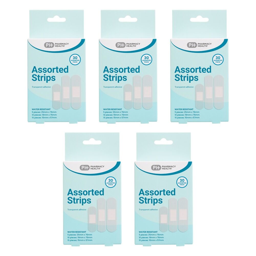 Pharmacy Health Water Resistant Assorted 30 Pack Bundle of 5