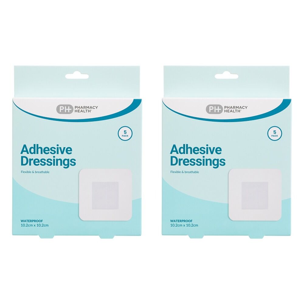 Pharmacy Health Waterproof Dressing 10.2cm x 10.2cm Pack of 2