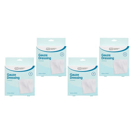 Pharmacy Health Gauze Dressing 10.2cm x 10.2cm 24 Pack Bundle of 4