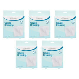 Pharmacy Health Gauze Dressing 10.2cm x 10.2cm 24 Pack Bundle of 5