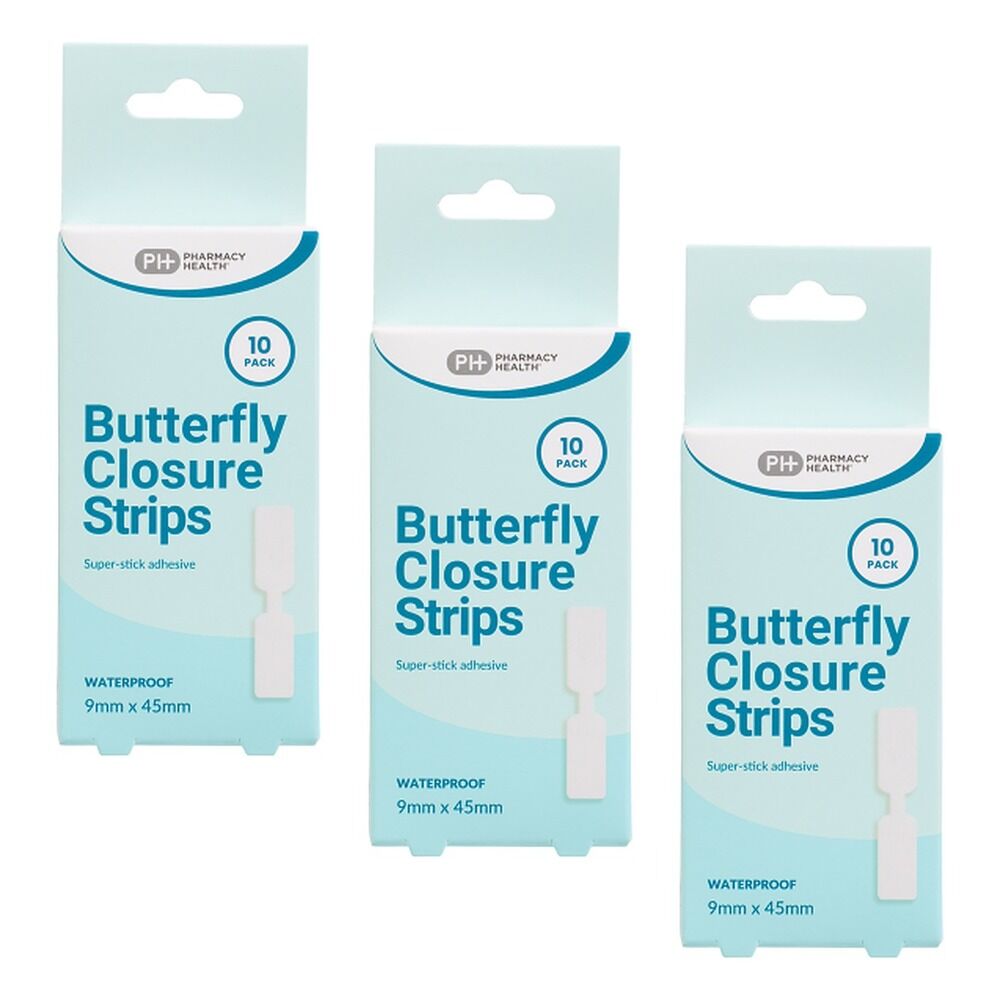 Pharmacy Health Butterfly Closure Strips 10 Pack Bundle of 3