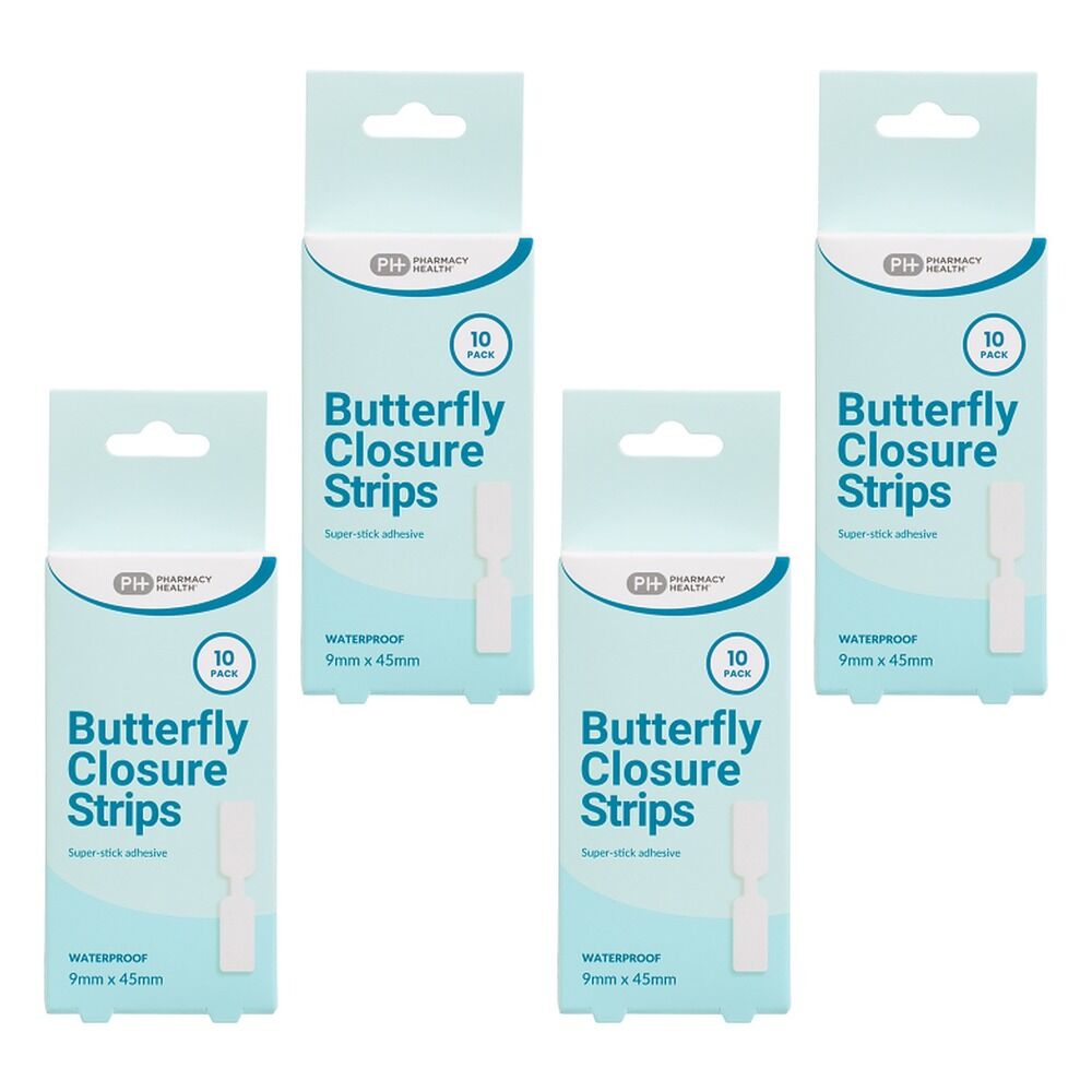 Pharmacy Health Butterfly Closure Strips 10 Pack Bundle of 4