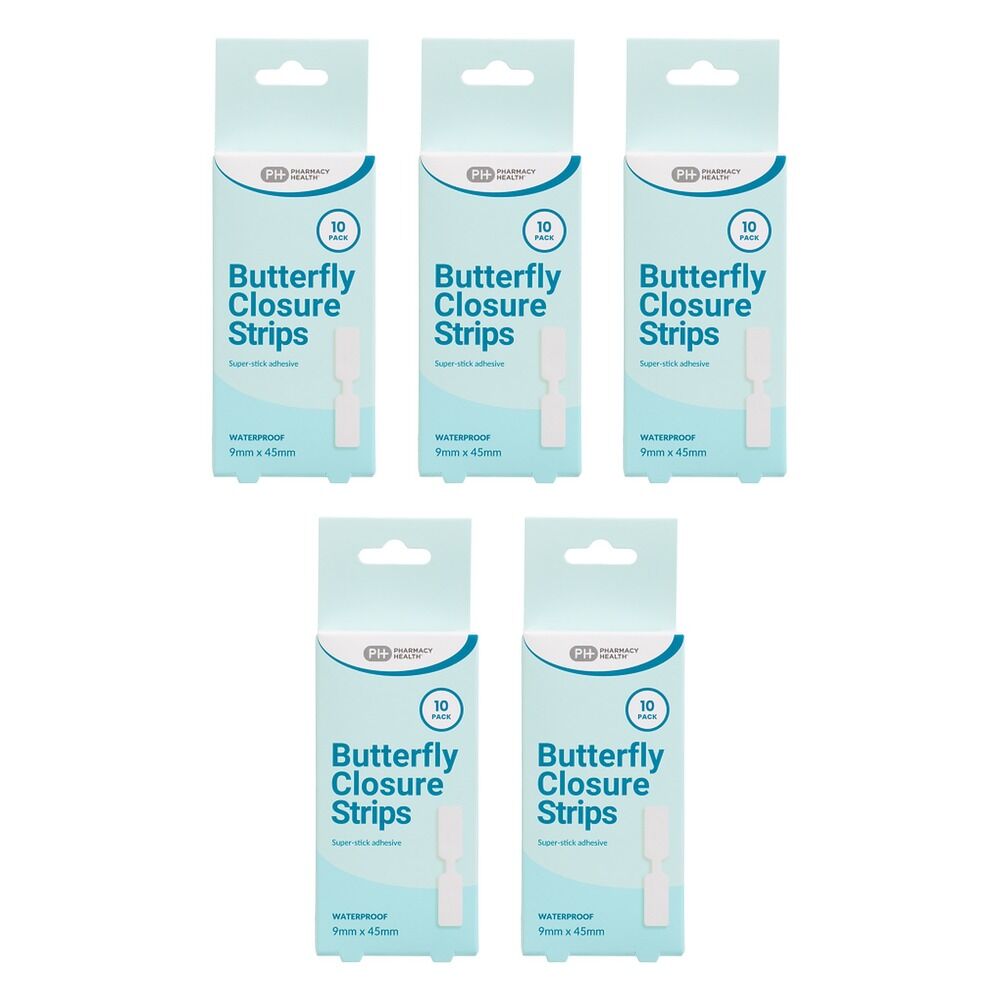 Pharmacy Health Butterfly Closure Strips 10 Pack Bundle of 5