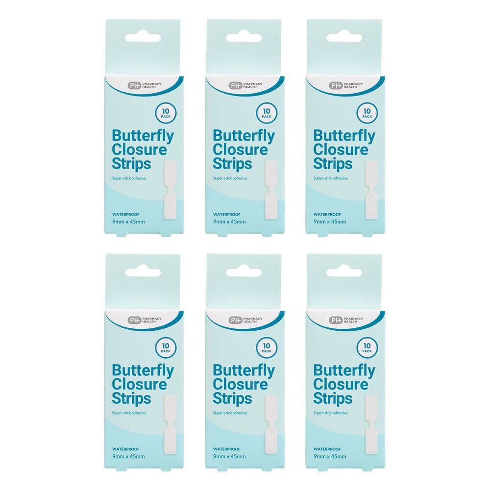Pharmacy Health Butterfly Closure Strips 10 Pack Bundle of 6
