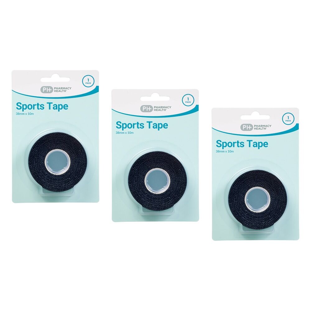 Pharmacy Health Sports Tape Black Pack of 3