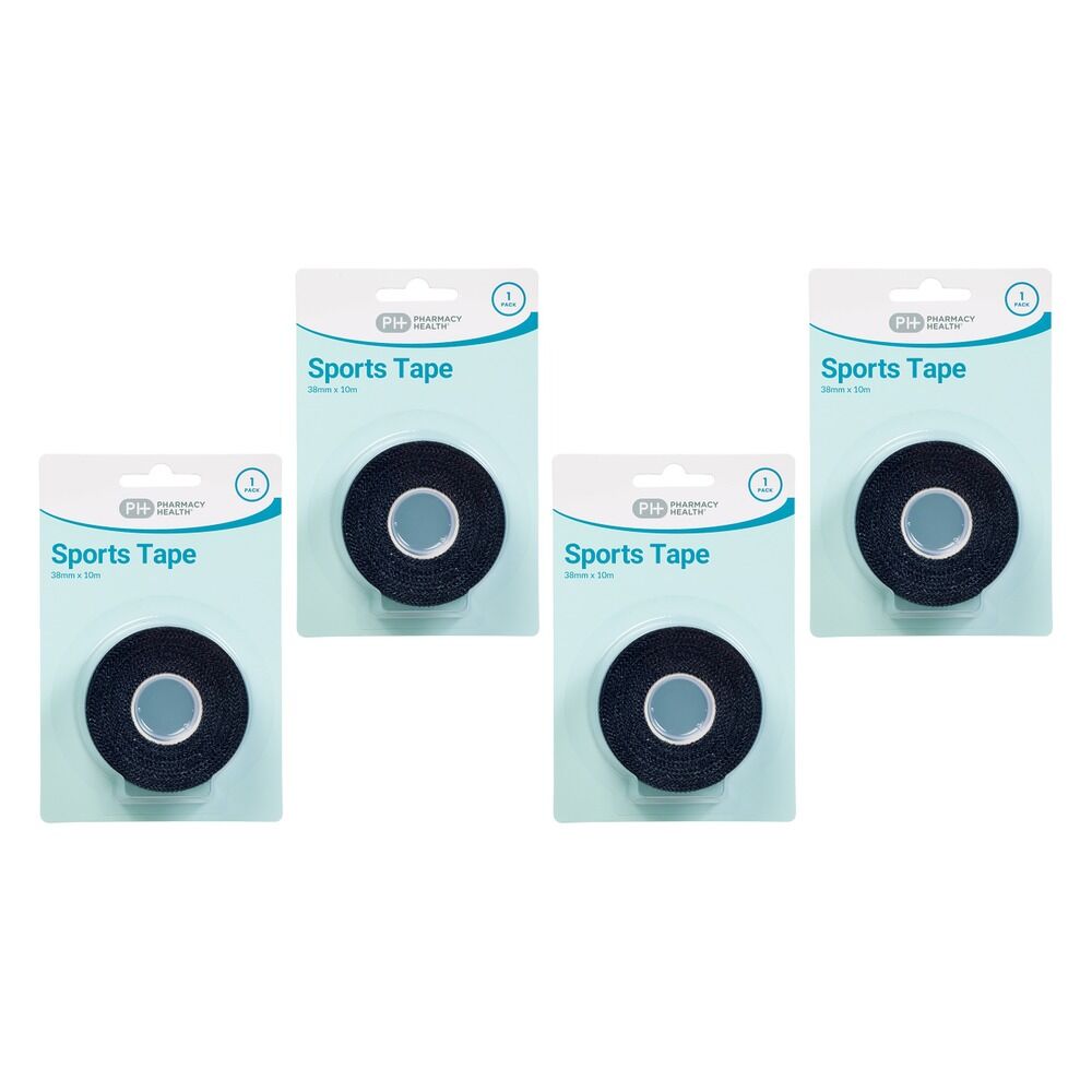 Pharmacy Health Sports Tape Black Pack of 4