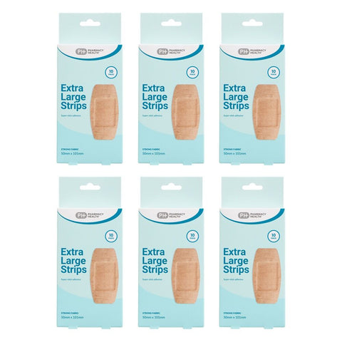 Pharmacy Health Fabric Extra Large Strips 10 Pack Bundle of 6