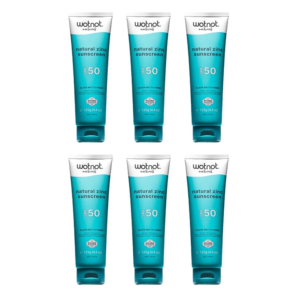 Wotnot Natural Zinc Sunscreen SPF50 125g Pack of 6