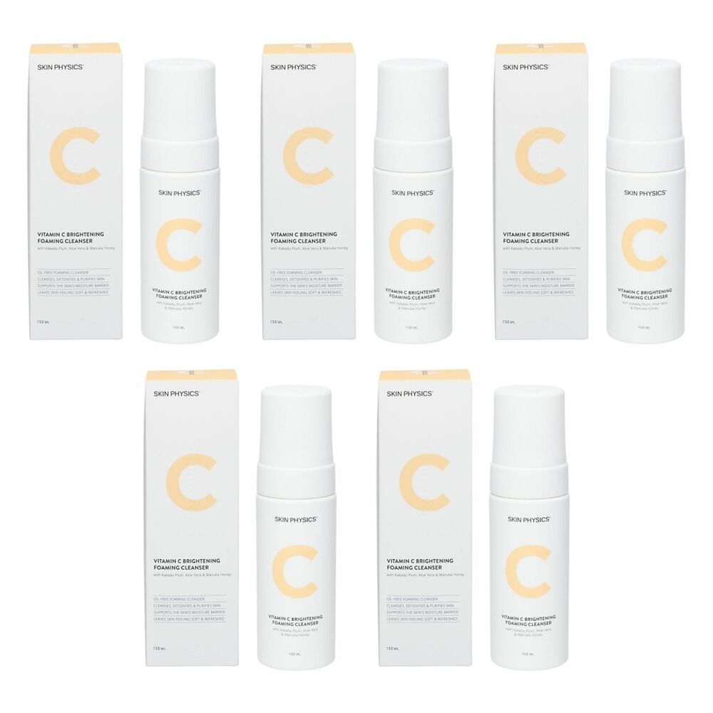 Skin Physics Vitamin C Brightening Foaming Cleanser 150mL Pack of 5