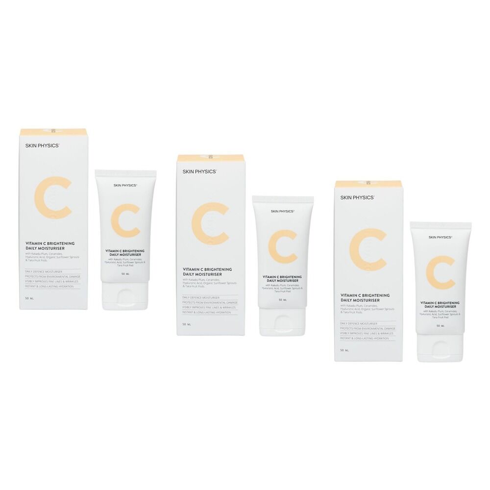 Skin Physics Vitamin C Brightening Daily Moisturiser 50mL Pack of 3