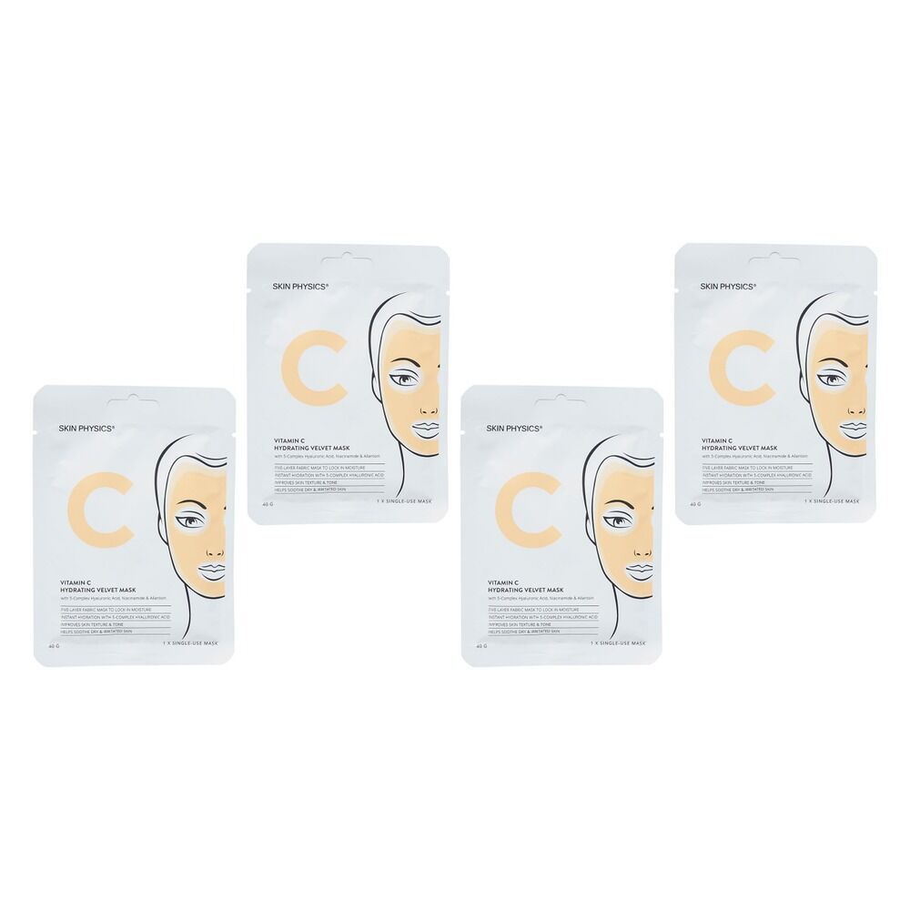 Skin Physics Vitamin C Hydrating Velvet Mask 40g Pack of 4
