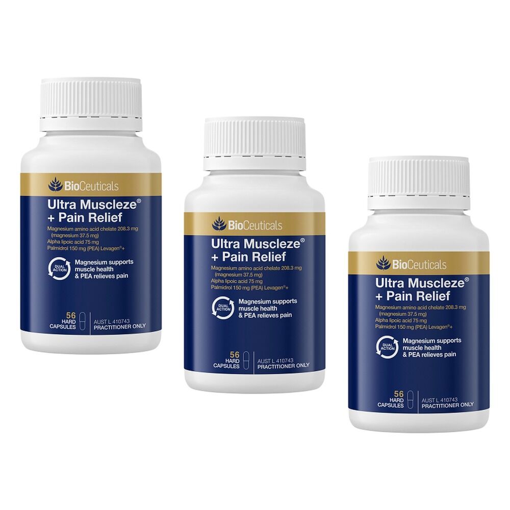 Bioceuticals Ultra Muscleze + Pain Relief 56 Capsules Pack of 3