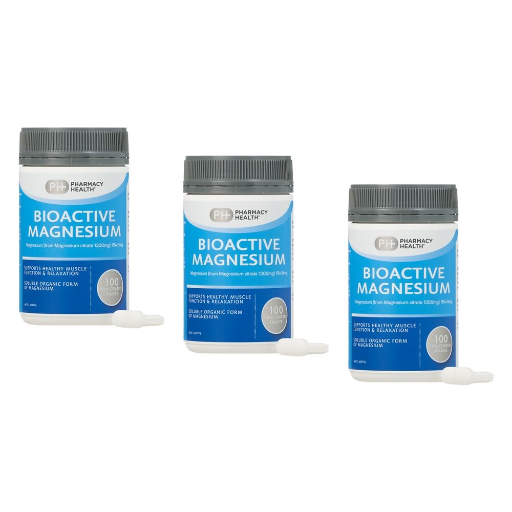 Pharmacy Health Bioactive Magnesium 100 Tablets Pack of 3