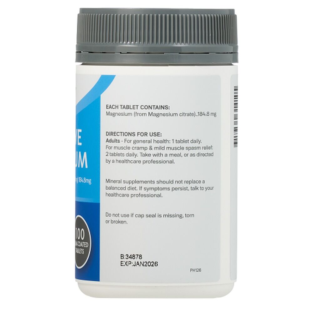 Pharmacy Health Bioactive Magnesium 100 Tablets