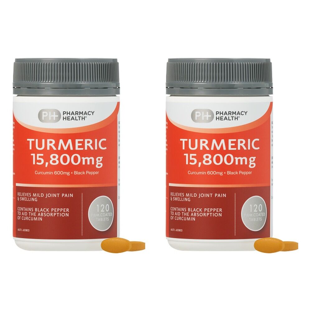 Pharmacy Health Turmeric 15800mg Curcumin 120 Tablets Pack of 2