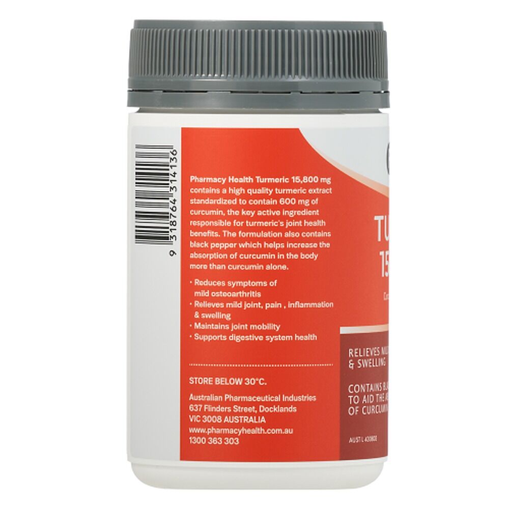 Pharmacy Health Turmeric 15800mg Curcumin 120 Tablets