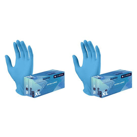 Medstock Blue Nitrile Gloves Extra Large 100 Pack Bundle of 2