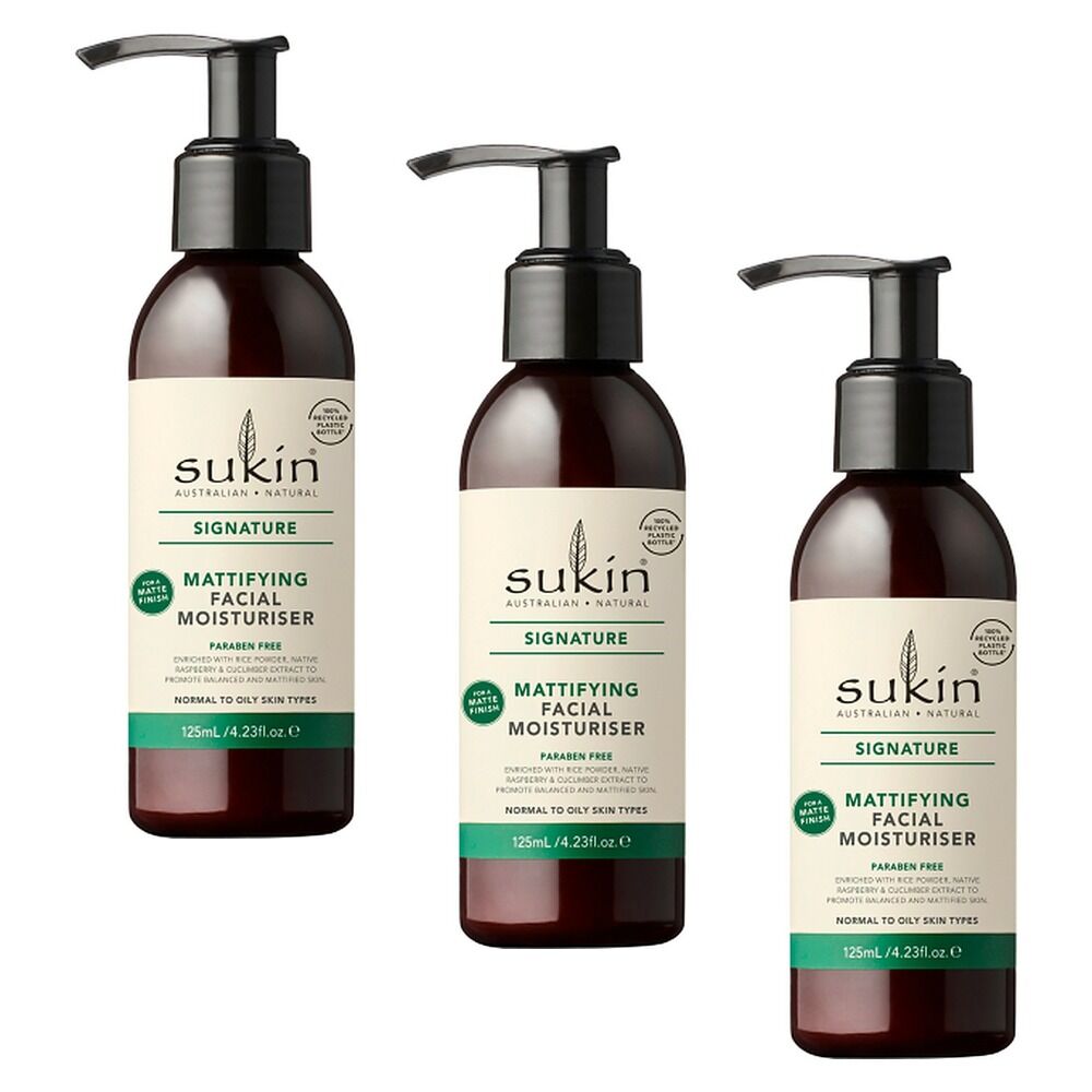 Sukin Signature Mattifying Facial Moisturiser 125mL Pack of 3