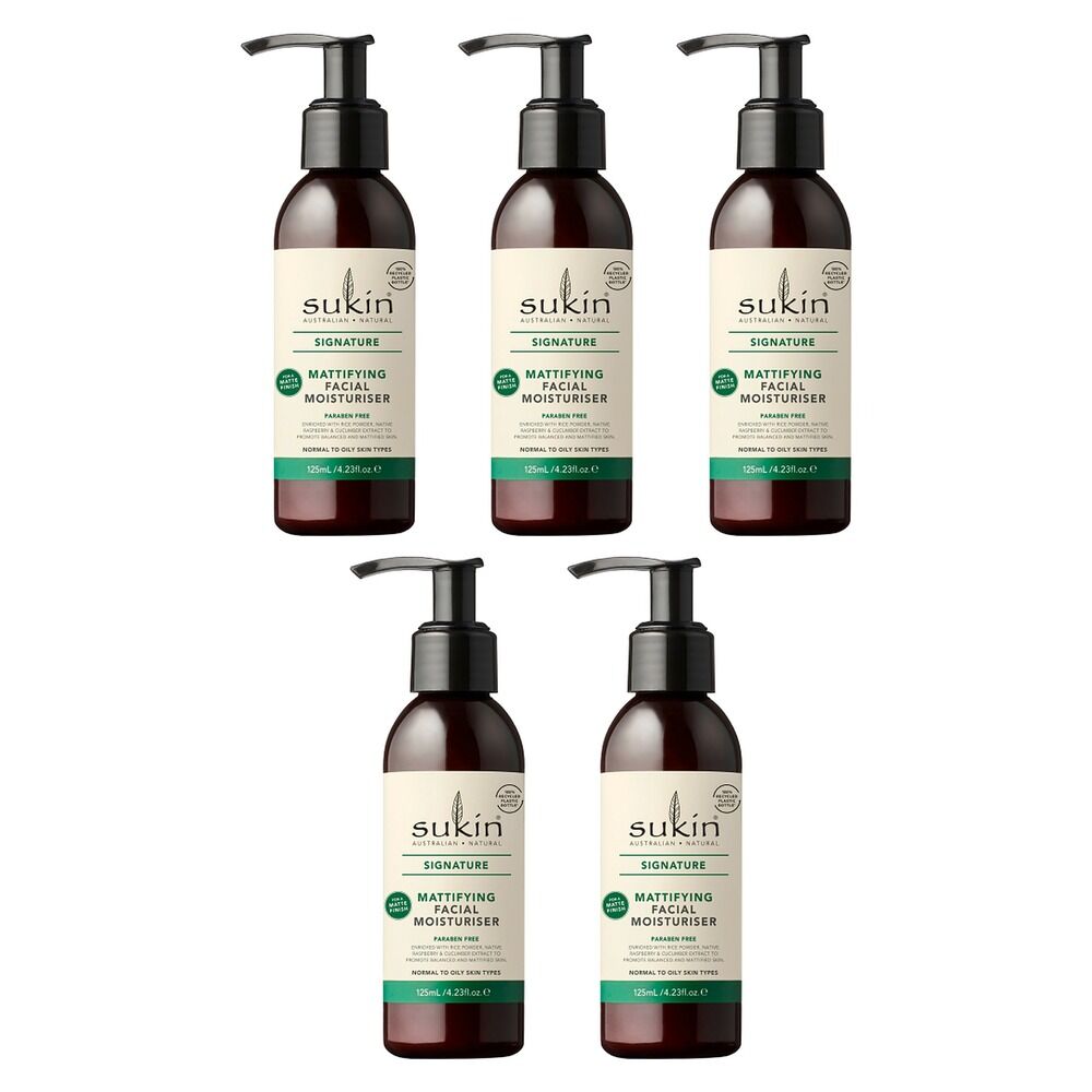 Sukin Signature Mattifying Facial Moisturiser 125mL Pack of 5